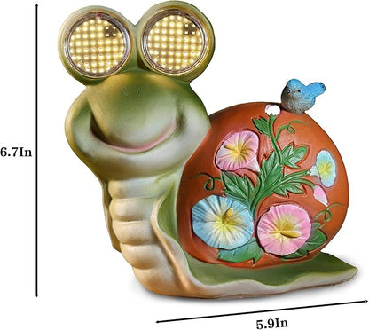 Snail Garden Statue Light Solar Light Figurine Outdoor Decor Fairy Garden Decorations Outside Art for Yard, Gardens Patio, Lawn Décor Unique Gift for Women (Snail)