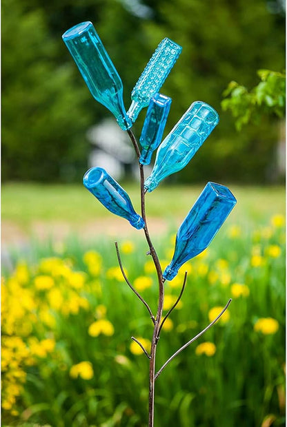 Evergreen Garden Glass Bottle Tree, Metal Bottle Trees for Garden Outside, Decorative Bottles Holder for Outdoor Wedding Christmas Party Decoration (Bottles Sold Separately)