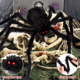 OCATO 200" Halloween Spider Web + 59" Giant Spider Decorations, Fake Spiders with Triangular Huge Spider Web, Indoor/Outdoor/Halloween Decorations/Yard/Home/Costumes Parties/Haunted House Decor, Black