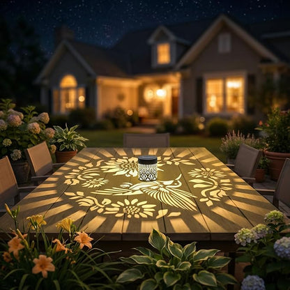 Gardsee Solar Fence Lights Outdoor 2 Pack Deck Step Wall Lights Butterfly Metal Waterproof LED Warm Yellow Light for Garden Post Patio Backyard Yard Decor (Black 2)