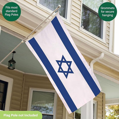 Evergreen Israel Flag 3x5 Outdoor Double Sided, National Flags for Outside with Grommets, Israeli 3-Ply Banners for Garden Patio, Indoor Wall Decor for Room, Works with Standard Estate Flag Poles