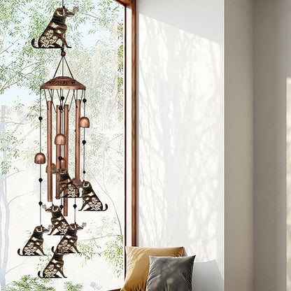 Labrador Wind Chimes for Outside Labrador Retriever Birthday Decorations Memorial Metal Dog Wind Chimes Unique Home Decor Dog Gifts for Women