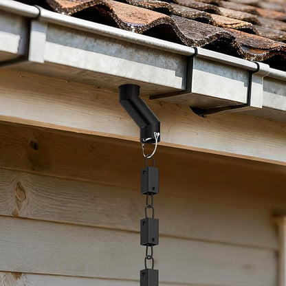 Black Metal Rain Chain Gutter Adapter for Gutter Downspout Connect Rain Chain Installation