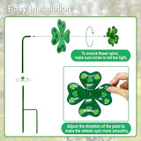 Wind Spinners Outdoor,4 Pack Shamrock Garden Stakes for Outside,Saint Patrick's Day Decorations,Metal Wind Spinner Yard Art for Patio,Lawn