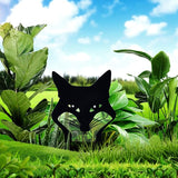 Yard Art Decor, Metal Animal Statue Stakes Hollow Out Animals Shape Silhouette Decoration for Yard Lawn Garden (Fox)