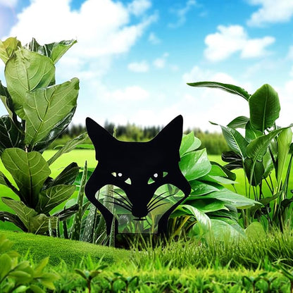 Yard Art Decor, Metal Animal Statue Stakes Hollow Out Animals Shape Silhouette Decoration for Yard Lawn Garden (Cat B)