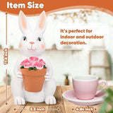 Brightever Solar Powered Outdoor Garden Statues- Rabbit with Flowers and 5 Colorful LED Lights, 11.8IN Outdoor Figurine Lights, Solar Garden Bunny Statue for Mom, Women, Female