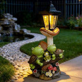Outdoor Solar Powered Turtle Statue, Turtle and Mushroom-Shaped Sculpture with LED Light, Suitable for Decor Courtyard,Backyard, and Lawn, Unique Birthday and House Warming Gifts