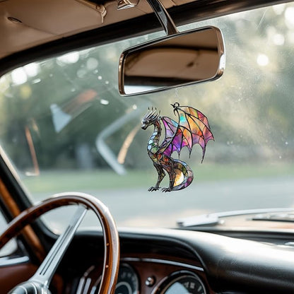 Rainbow Dragon Acrylic Suncatcher, Boho Suncatchers for Window Hanging Ornament, Stained Glass Effect Indoor Outdoor Garden Decor for Dragon Lover, Gifts for Mother's Day, Mom, Grandma, Wife, Women