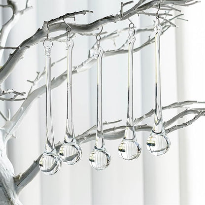 H&D 10pcs 5.9inch Large Suncatcher Crystal Raindrop Chandelier Prisms Hanging Drops Pendants Sun Catchers DIY Parts (Clear)