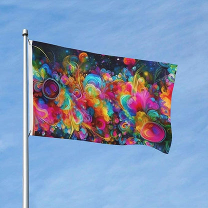 Bright Beautiful Colorful Art Flag 3x5 Ft Double Sided Garden Flag Outside Yard House Flags Funny Party Banner Wall Hanging Poster Indoor Outdoor Flags for Lawn, Porch Home Decorations