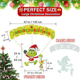 Outdoor Christmas Home Decorations, 7Pcs Lights Up Christmas Parachute Signs Decor, Cute Xmas Hanging Ornament with LED String Lights for Yard, Door, Christmas Tree Decoration