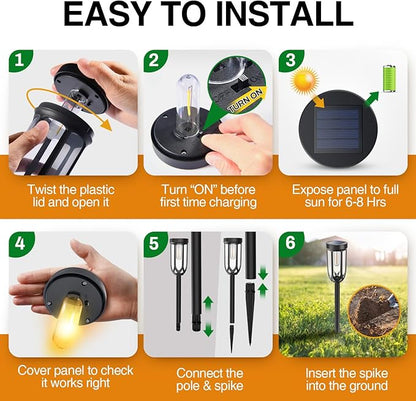 Barleit Solar Lights Outdoor 8 Pack, Solar Pathway Lights, Solar Lights Outdoor Waterproof IP65, Bright Auto On/Off Garden Lights, Solar Landscape Lights for Driveway Walkway Lawn Yard (Warm White)