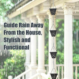 8.5 Ft Rain Chain, Thick Metal Rain Gutter Chains, Adjustable Rain Catcher Chain for Eaves Drainage, Replacement for Downspout, Outdoor Decor