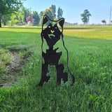 Dog Style Metal Puppy Silhouette Garden Statues French Bulldog/Doberman Pinscher Backyard Lawn Stakes, Festival Decorations & Yard Decor Iron Art (N)