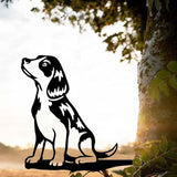 Metal Garden Dog Statue Ornament Gift Metal Art Dog Silhouette Decoration Steel Dogs Statue Decorative Garden Stakes for Yard, Lawn, Patio, Pathway (Beagle)