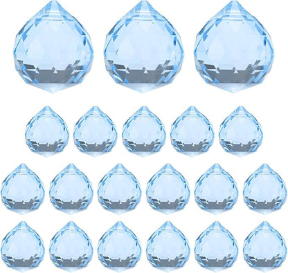 M METERXITY 20-Pack Crystal Ball Prisms, 24mm/0.94 Inch Chandelier Pendant Maker Hanging Crystals Chandelier Prisms for Home/Windows/Garden/DIY Decoration[Silver]