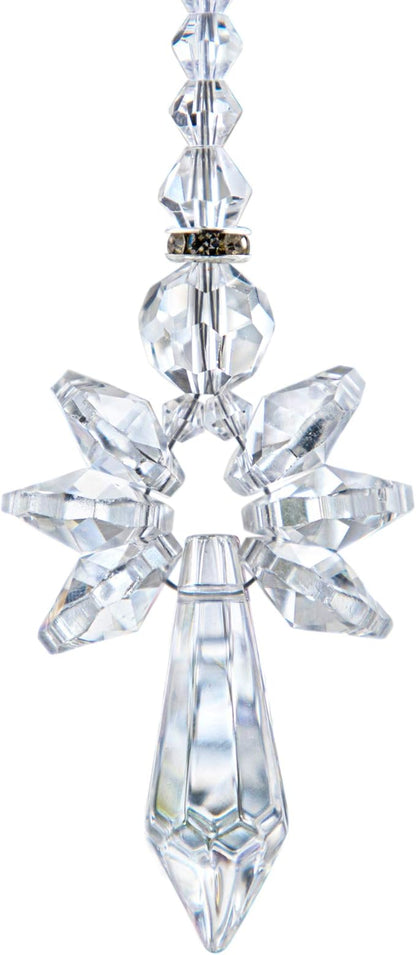 Rainbow Guardian Angel Suncatcher for Mom Crystal Angel Ornaments for Home/Car Decoration & Porch Decor & Hanging Gift (Clear)