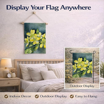 Caroline's Treasures South Carolina Yellow Jessamine in Watercolor Garden Flag Mailbox Flag Decorative Yard Flag Banner Outside Patio Artwork Yard Flower Beds, Garden Size, Multicolor