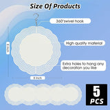 CHONOVO 5 Pack Sublimation Wind Spinner Blanks 8 Inch Wind Spinners Sublimation Blanks 3D Aluminum Metal Wind Spinners for Yard and Garden Indoor Outdoor Window Porch Front Door Decoration Round
