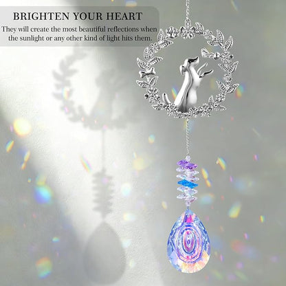 Dog Memorial Gifts for Loss of Dogs Crystal Suncatcher, Pet Memorial Gifts for Dogs, Loss of Dog Sympathy Gift, Bereavement Gift, Hanging Crystals Ornament for Window Rainbow Maker Home Decor
