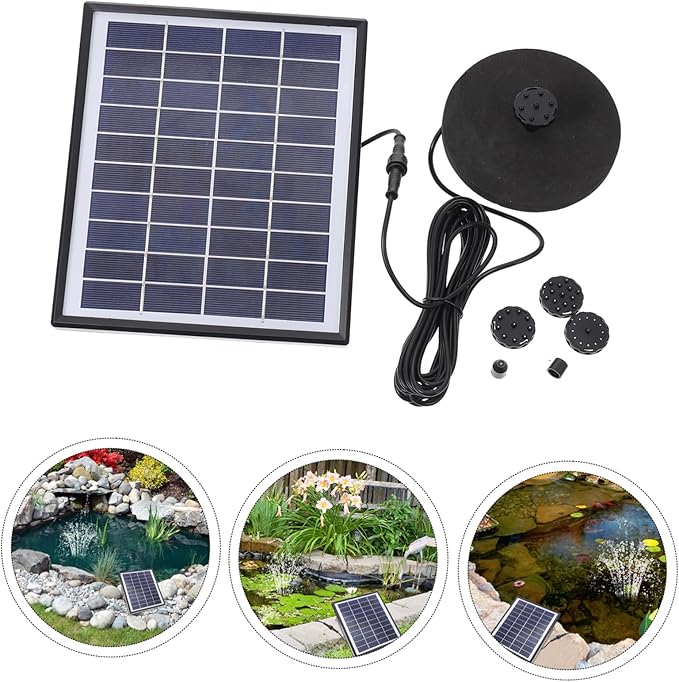 POPETPOP Solar Fountain Set Solar-powered Outdoor Water Pump 380l/h Durable Easy to Clean