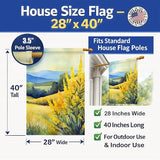 Caroline's Treasures Kentucky Goldenrod in Watercolor House Flag Large Porch Sleeve Pole Decorative Outside Yard Banner Artwork Wall Hanging, Polyester, House Size, Multicolor