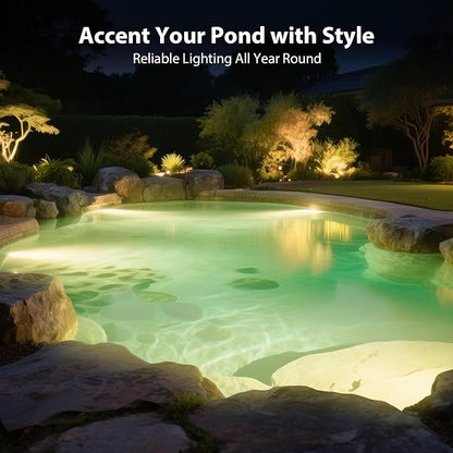 6W Brass Pond Light LED Underwater, 12V Low Voltage Frog Underwater Pond Light 2700K, IP68 Waterproof Submersible Ponds Lights for Outdoor Ponds Fountain Waterfall Water Feature, 2 Pack