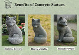 Sitting Fox Statue Garden Sculpture Painted Animal Figure Concrete Outdoor Decoration Yard Ornament Animals Lovers Gift Porch Fox Figurine Backyard Art