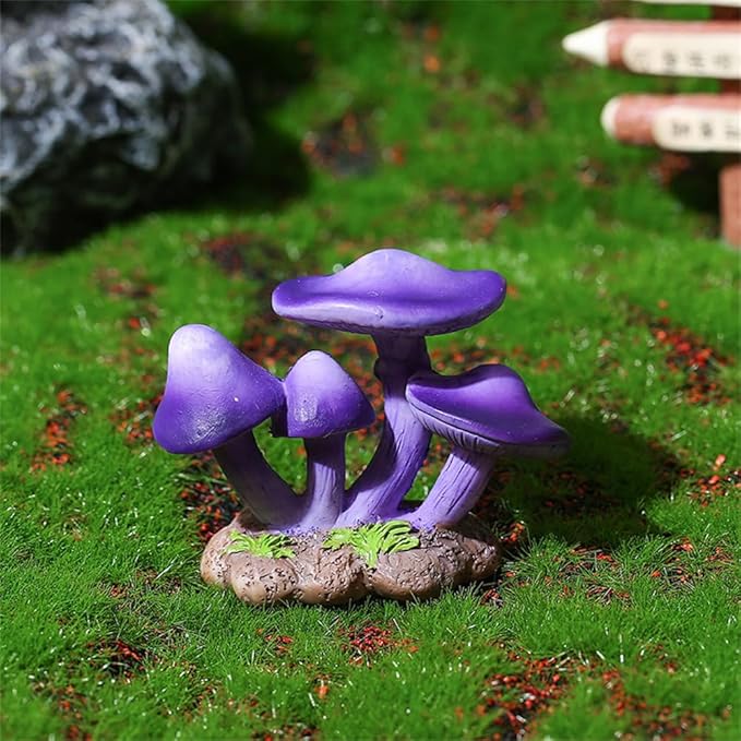DIYOMR 2.0" Resin Mushroom Series, 4PCS Mushrooms Figurines Craft Indoor Outdoor Decor for Home DIY/Windowsill/Tabletop/Garden/Micro Landscape Decor/Bonsai Ornaments (4 Pcs - B)