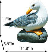 Teaeeno Real Seagull Decoration,Seagull Statue Outdoor Decoration,Seabird Decoration,Seagull Figurine Coastal Garden Decor,Bird Statue Nautical Beach Sculpture,Perfect for Home Garden,Terrace,Yard Art