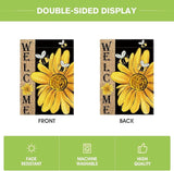 AVOIN colorlife Spring Summer Bee Sunflower Garden Flag 12x18 Inch Double Sided, Welcome Holiday Burlap Yard Outdoor Decoration
