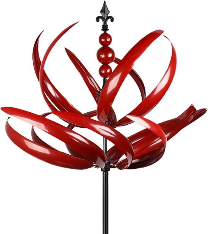 Wind Spinner for Yard and Garden 360° Rotating Metal Wind Sculpture Outdoor Kinetic Wind Spinners Stake Height Adjustable Metal Garden Ornament for Patio Lawn Backyard Decorative
