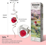 Aoedelyart Gazing Ball Spiral Decorative Wind Spinner Stabilizer Sun Catcher 11inch Tail and 2 inch Glass Orb. Indoor Outdoor Garden Decoration Wind Sculptures Wind Spinner Tail-13 inch Height (Red)