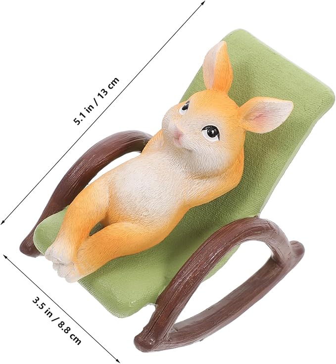 Milisten Statue Sculpture Lifelike Resin Figurine Rocking Chair for Indoor and Outdoor Decoration for and Office Shelves