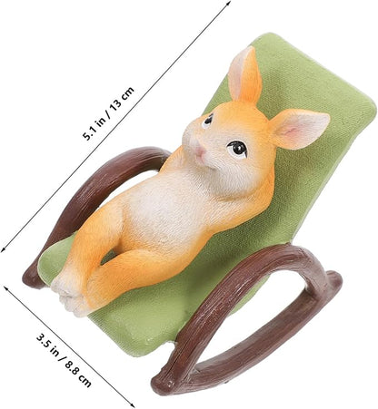 Milisten Statue Sculpture Lifelike Resin Figurine Rocking Chair for Indoor and Outdoor Decoration for and Office Shelves