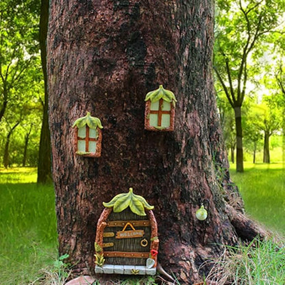 Outdoor Statues Garden Decoration,Garden Sculpture Figurine,Yard Statuette Garden Accessories Resin Statues,Gardening Supplies Garden Statuary Ornament,Trees Decoration Glow in The Dark