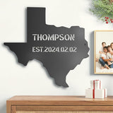 Texas Decor Metal Yard Signs - Outdoor Garden Metal Sign Personalized Name Sign Texas Wall Decor Home Wall Art - Texas State Flag in Ground or Wall Hanging - Family Sign Street Sign Address Sign