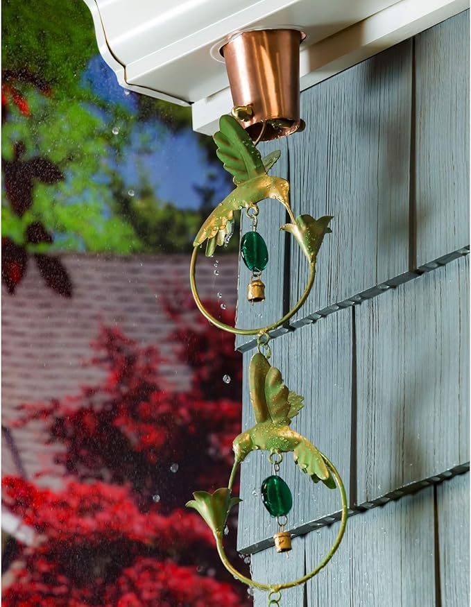 Evergreen Garden Rain Chains (Hummingbird Circles)