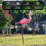 35" Flamingo Garden Statues & Sculptures, Metal Birds Yard Art Outdoor Statue, Large Pink Flamingo Lawn Ornaments for Home, Patio, Backyard Decor