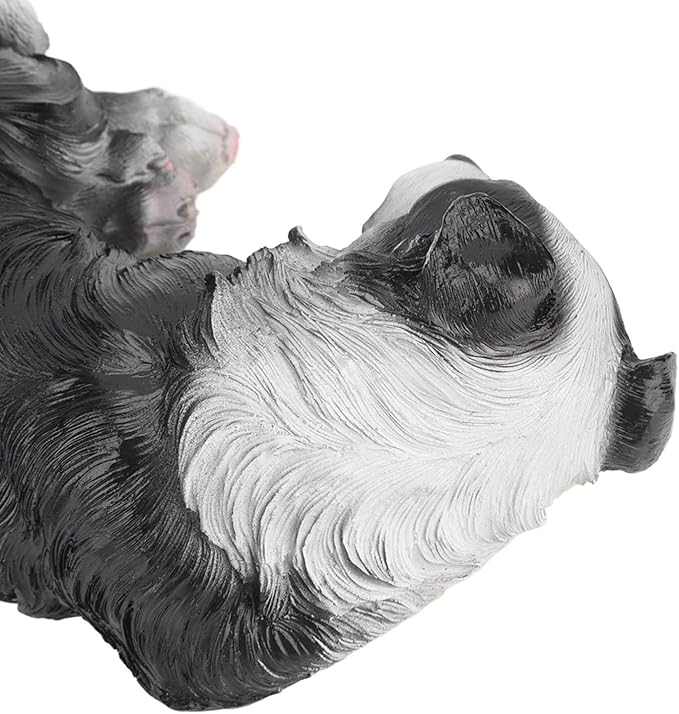 Sleep Puppy Statues Sculptures,Border Collie Figurine,Synthetic Resin Waterproof Border Collie Ornament,Outdoor Dog Statues for Garden Patio, Lawn, Yard Art Decoration
