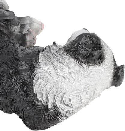 Sleep Puppy Statues Sculptures,Border Collie Figurine,Synthetic Resin Waterproof Border Collie Ornament,Outdoor Dog Statues for Garden Patio, Lawn, Yard Art Decoration