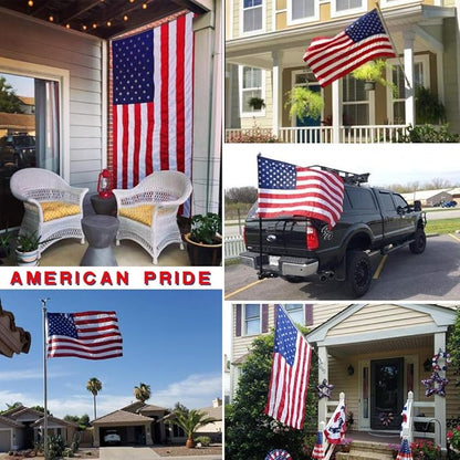 American Flag 3x5 ft - Embroidered Stars,Sewn Stripes, Durable Nylon,UV Protected,Brass Grommets,Perfect for Outdoor/Outside Use Heavy Duty US USA Flags