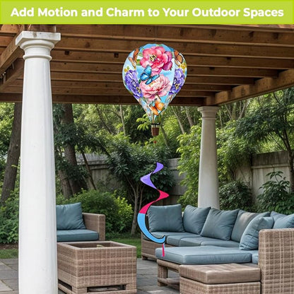 Briarwood Lane Butterflies and Peonies Hot Air Balloon Spinner