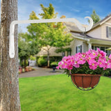 AILIN YELOKIE 12" Plant Hangers 2-Pack - Heavy Duty Rust-Resistant Steel Hooks for Bird Feeders, Indoor/Outdoor Plants & Wall Decor, White
