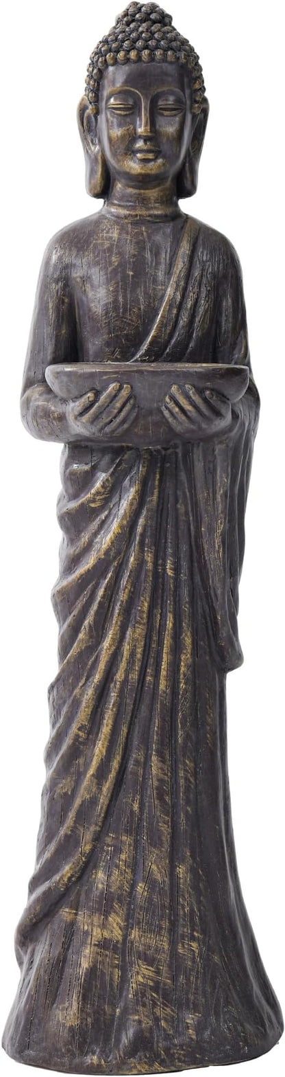 42" Extra-Large Buddha Outdoor Statue, Tall Zen Meditative Buddha Figures, Durable Weatherproof MGO Sculpture for Garden, Patio, Yard, Porch or Indoor, Gold-Black Antique Finish Home Decor Gift