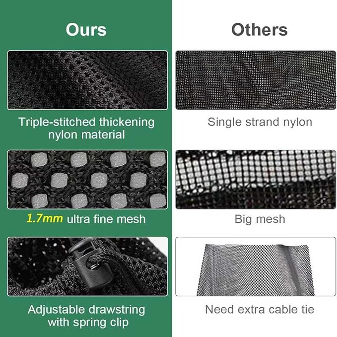 2 Pcs 11.8" x 15.4" Pond Pump Filter Bag - Pond Pump Cover with Drawstring Pond Mesh Pump Barrier Bags for Outdoor Water Ponds Filters, Water Filter Pump, Outdoor Ponds, Garden, Swimming Pool