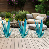 EROCK 2 Pcs Tequila Rustic Sculpture, Wind Resistant Metal Agave Plant Outdoor Home Decor, DIY Rustic Hand Painted Metal Agave Garden Art Plant Country Sculpture Statue Patio Stake Lawn Ornament Gift