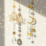 2Pcs Sun Catcher Crystals, Crystal Suncatchers Window Hanging, Natural Amethyst Pendant Ornament for Indoor Outdoor Prism Home Garden Meditation Decor