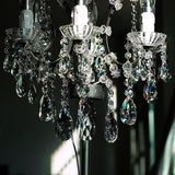 20pcs 50mm Teardrop Chandelier Crystals, Clear Replacement Parts Hanging Pendants Connected Glass Octagon Beads for Chandelier Decoration